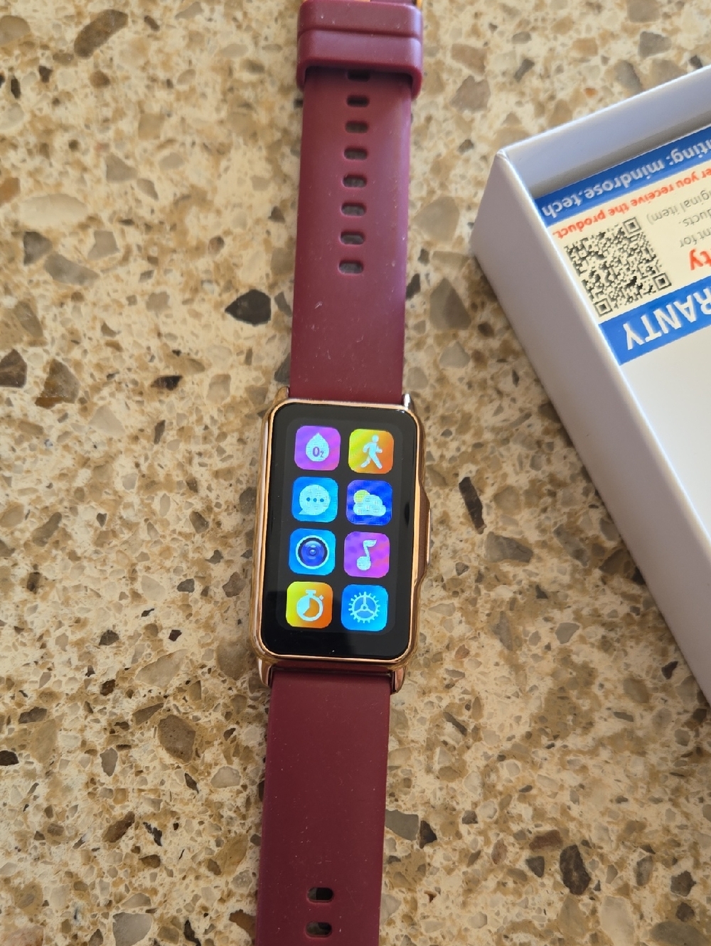 Fitness Watch - Burgundy Strap